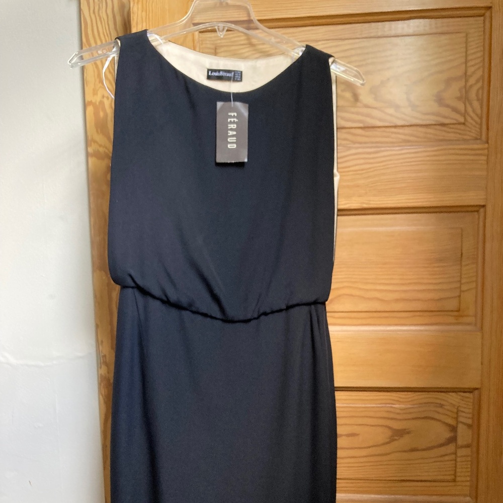 Couture Louis Feraud black cocktail dress 100% silk